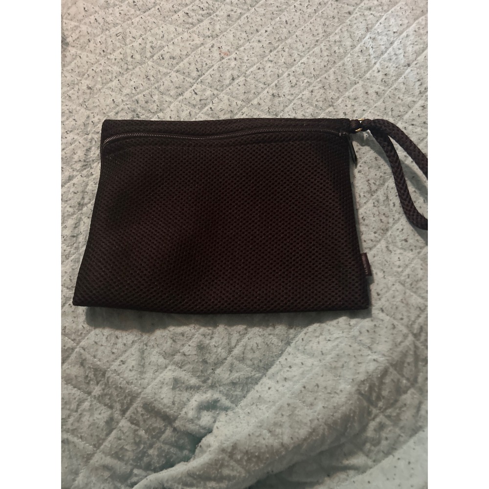 Mesh Wristlet Black Zip Travel Pouch Makeup Bag Accessory‎ Small Purse